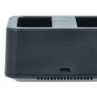 VHBW Ladegerät USB-C + USB-C Kabel für DJI WCH3 anstelle von DJI Digitalkamera - 2 Akkuplätze