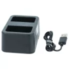VHBW Ladegerät USB-C + USB-C Kabel für DJI WCH3 anstelle von DJI Digitalkamera - 2 Akkuplätze