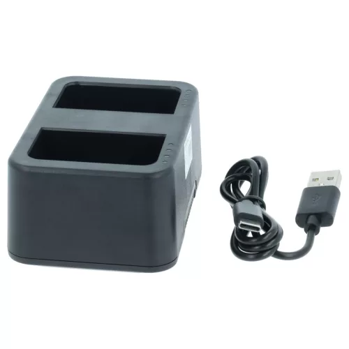 VHBW Ladegerät USB-C + USB-C Kabel für DJI WCH3 anstelle von DJI Digitalkamera - 2 Akkuplätze