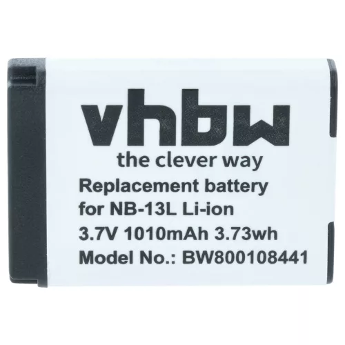 VHBW Ladegerät und Akku Canon NB-13L - 1010 mAh 3,7 V Li-Ion