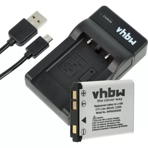 1x charging cradle, 1x charging cable, 1x battery suitable for Bosch, Praktica, Fujifilm, Leica Camera etc. -