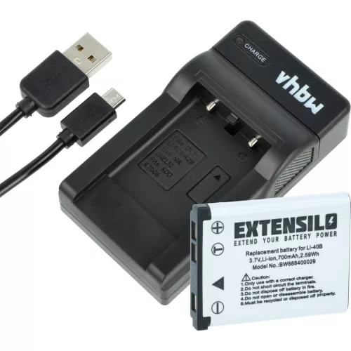 1x charging cradle, 1x charging cable, 1x battery replaces BenQ DLI216 for Bosch Camera etc. - Charging Set