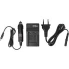 1x charging cradle, 1x car charger adapter, 1x battery, 1x power cable suitable for Bosch, Praktica, Fujifilm,