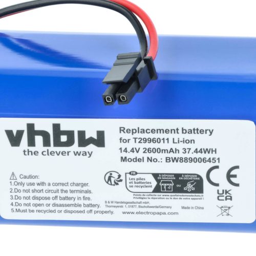 VHBW Akku Eufy T2996011, U092-INR-MH1-4S1P - 2600 mAh 14,4 V Li-Ion