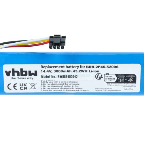 Batterie geeignet für Dreame, Xiaomi, Xiaowa Mi Robot usw. 3000mAh, 14.4V, Li-Ion