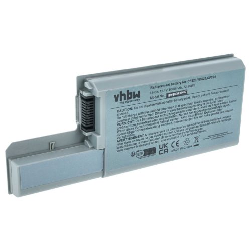 VHBW Notebook-Akku Dell 312-0393, 312-0394, 312-0401, 312-0402, 451-10308 - 6600 mAh 11,1 V Li-Ion