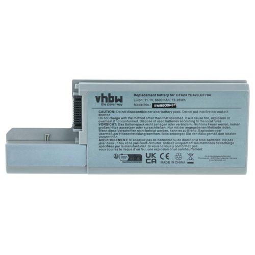 VHBW Notebook-Akku Dell 312-0393, 312-0394, 312-0401, 312-0402, 451-10308 - 6600 mAh 11,1 V Li-Ion