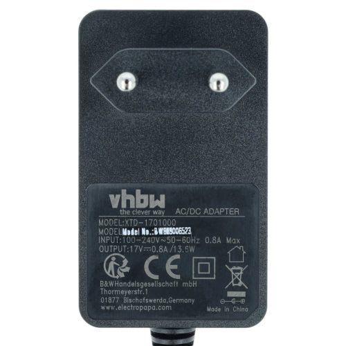 VHBW Hálózati adapter MRK9103A Robomow robotfűnyíróhoz - 17 V / 0,8 A