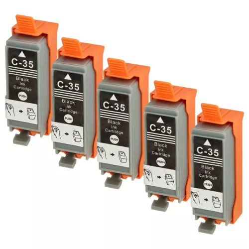 VHBW Tintenpatrone PGI-35BK für Canon Drucker - Schwarz 10 ml