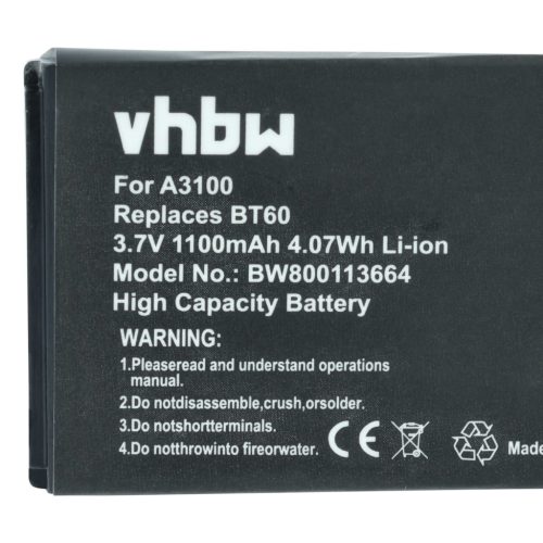VHBW Mobile Phone Battery BT90, HKNN4013A, HKLN4440B, BT110, BT60 - 1100 mAh 3.7 V Li-Ion