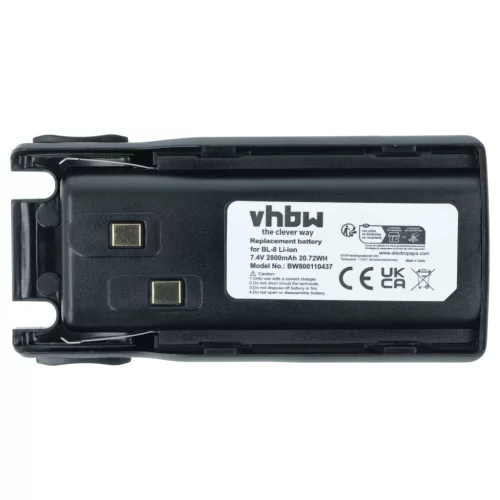 VHBW Radio Battery for Baofeng BL-8 - 2800 mAh 7.4 V Li-Ion