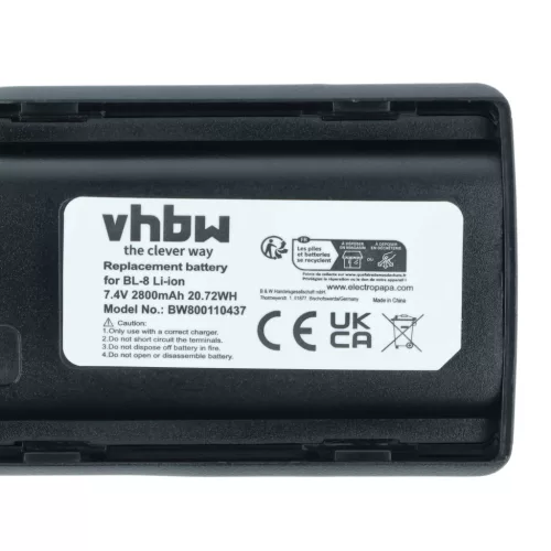 VHBW Radio Battery for Baofeng BL-8 - 2800 mAh 7.4 V Li-Ion