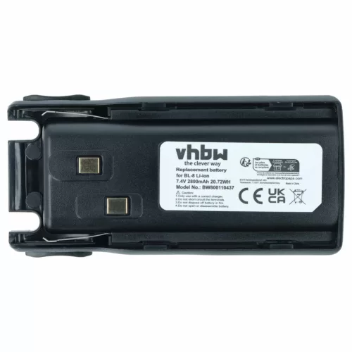 VHBW Radio Battery for Baofeng BL-8 - 2800 mAh 7.4 V Li-Ion