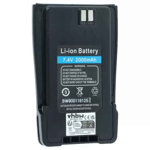 VHBW Radio Battery Replacement for Baofeng BL-6 - 2000 mAh 7.4 V Li-Ion