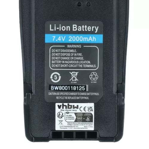 VHBW Radio Battery Replacement for Baofeng BL-6 - 2000 mAh 7.4 V Li-Ion