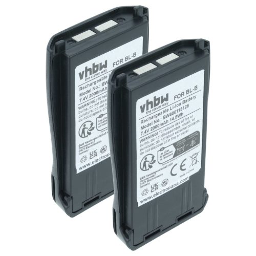VHBW Radio Akku Baofeng BL-B - 2000 mAh 7,4 V Li-Ion