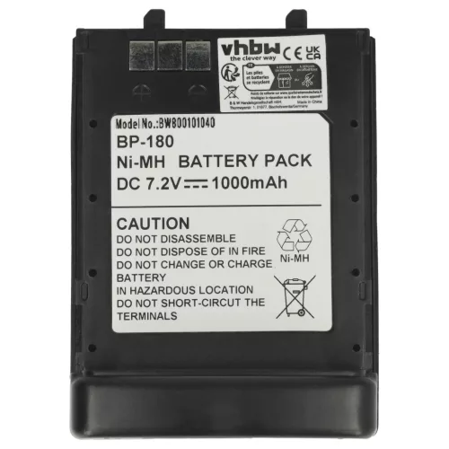VHBW Radio Akku BP-173, BP-180H, BP-180 - 1000 mAh 7,2 V NiMH
