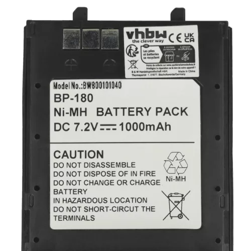VHBW Radio Akku BP-173, BP-180H, BP-180 - 1000 mAh 7,2 V NiMH