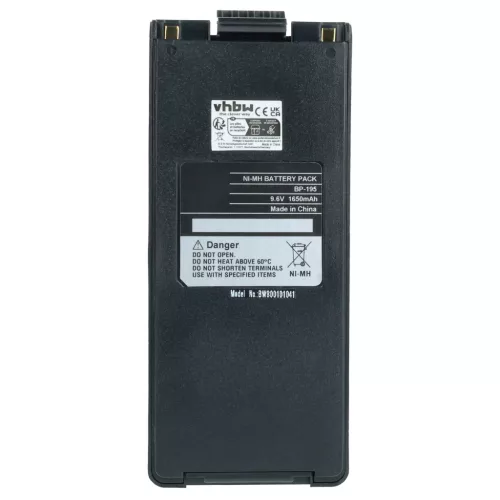 VHBW Radio Akku BP-195, BP-196H, BP-196, BP-196R - 1650 mAh 9,6 V NiMH