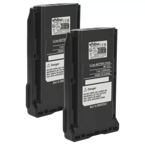 VHBW Radio Battery BJ-2000, BP-232, BP-231, BP-231N, BP-230, BP-230N - 2200 mAh 7.4 V Li-Ion