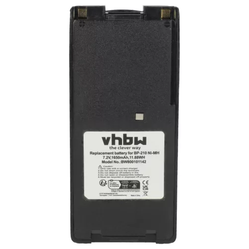 VHBW Radio Battery BP-210N, BP-211, BP-210, BP-209N, BP-209 - 1650 mAh 7.2 V NiMH