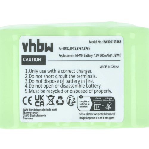 VHBW Rádió Akkumulátor BP-82, BP-85, BP-84, BP-83 - 600 mAh 7,2 V NiMH