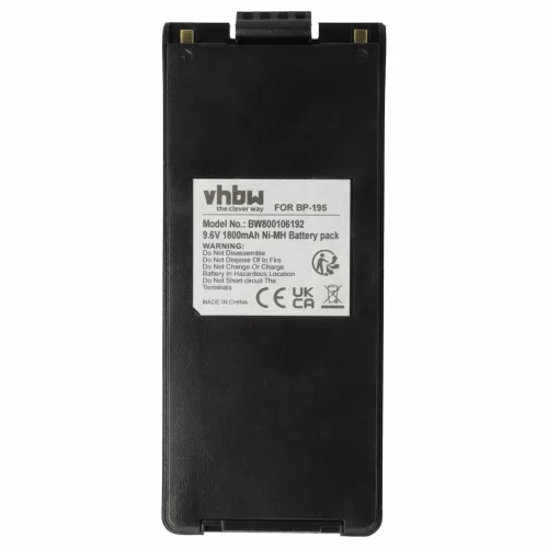 VHBW Rádió Akkumulátor BP-195, BP-196H, BP-196, BP-196R - 1800 mAh 9,6 V NiMH