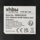 VHBW Rádió Akkumulátor BP-195, BP-196H, BP-196, BP-196R - 1800 mAh 9,6 V NiMH