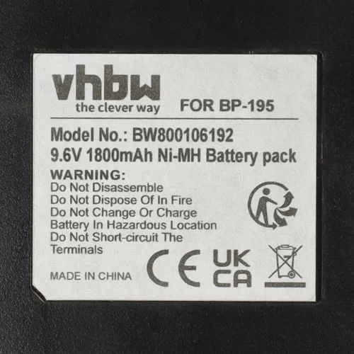 VHBW Rádió Akkumulátor BP-195, BP-196H, BP-196, BP-196R - 1800 mAh 9,6 V NiMH