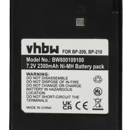 VHBW Radio Akku BP-209, BP-211, BP-210N, BP-209N, BP-210, BP-211N - 2300 mAh 7,2 V NiMH
