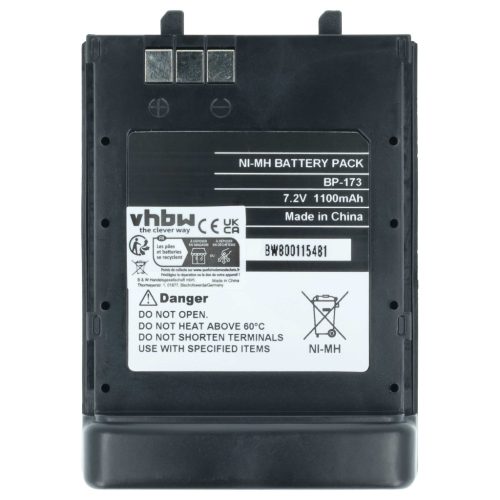 VHBW Rádió Akkumulátor BP-173, BP-180H, BP-180 - 1100 mAh 7,2 V NiMH