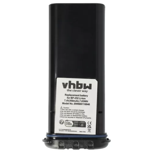 VHBW Radio Battery BP-252 - 950 mAh 7.4 V Li-Ion