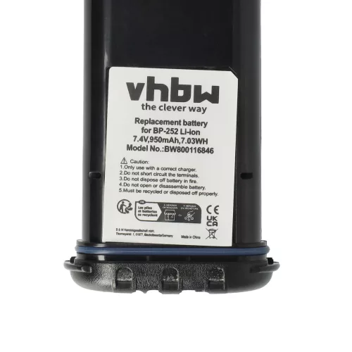 VHBW Radio Battery BP-252 - 950 mAh 7.4 V Li-Ion