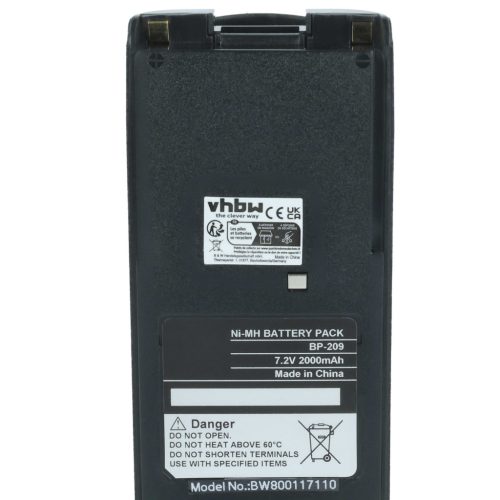 VHBW Radio Akku BP-210N, BP-210, BP-209N, BP-209, BP-222N, BP-222 - 2000 mAh 7,2 V NiMH