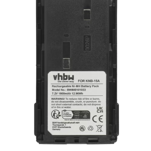 VHBW Radio Akku Bidatong BD-15-L - 1800 mAh 7,2 V NiMH
