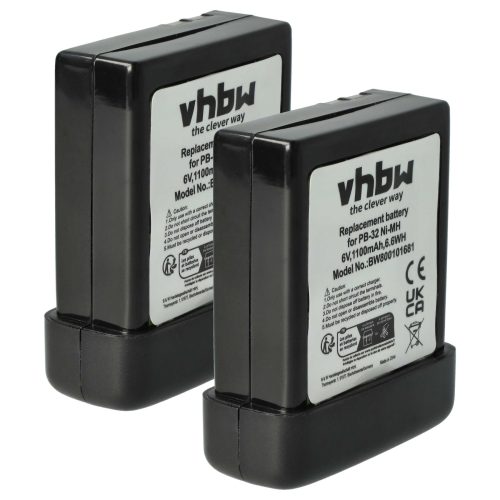 VHBW Rádió Akkumulátor PB-32, PB-32H, PB-33, PB-34 - 1100 mAh 6 V NiMH