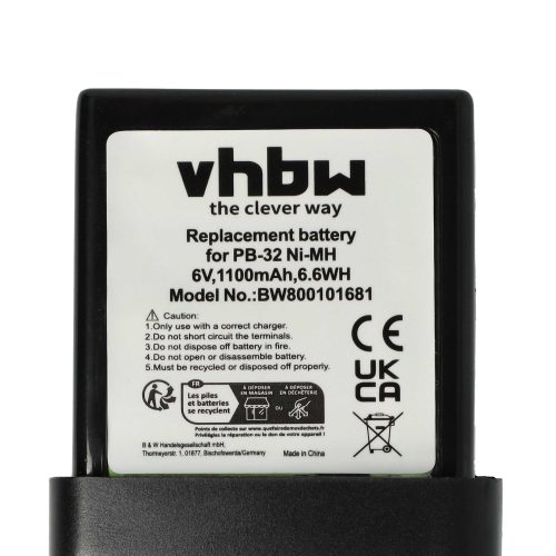 VHBW Rádió Akkumulátor PB-32, PB-32H, PB-33, PB-34 - 1100 mAh 6 V NiMH