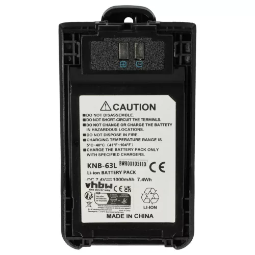 VHBW Radio Akku KNB-63L, KNB-65L - 1000 mAh 7,4 V Li-Ion