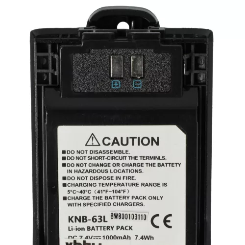 VHBW Radio Akku KNB-63L, KNB-65L - 1000 mAh 7,4 V Li-Ion
