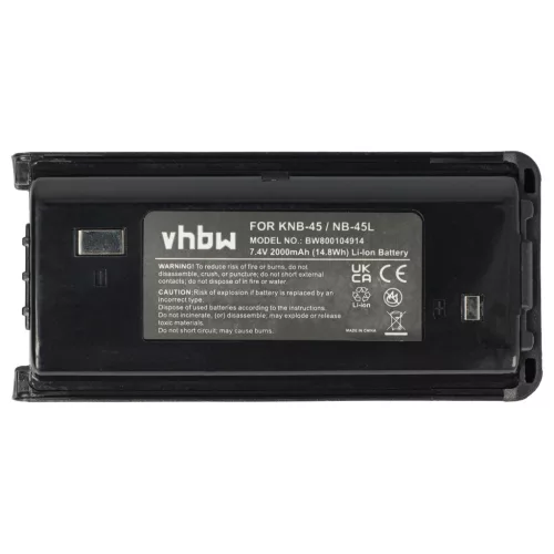 VHBW Radio Akku KNB-45, KNB-45L, KNB-45Li - 2000 mAh 7,4 V Li-Ion