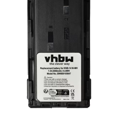 VHBW Radio Akku Bidatong BD-15-L Ersatz - 2000 mAh 7,2 V NiMH