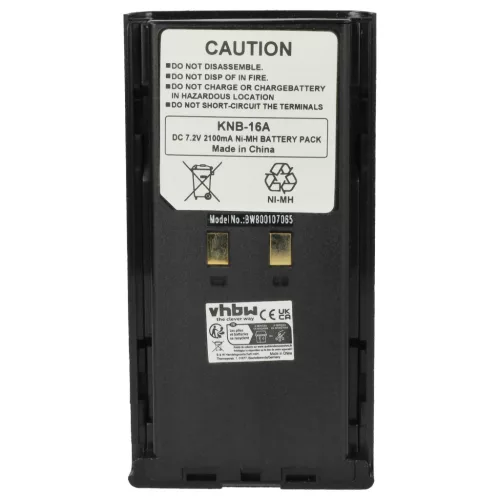 VHBW Radio Akku KNB-52N, KNB-22N, KNB-21N, KNB-17N, KNB-17A, KNB-16A - 2100 mAh 7,2 V NiMH