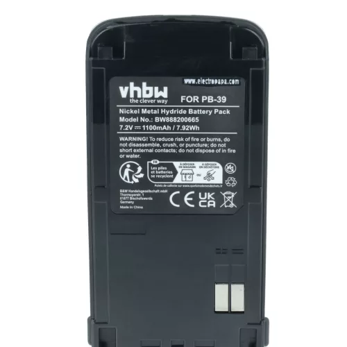 VHBW Radio Battery PB-39H, PB-39, PB-38 - 1100 mAh 7.2 V NiMH
