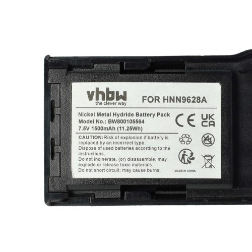 VHBW Radio Akku HNN8133C, HNN9628A, HNN8308A, HNN9628 - 1500 mAh 7,5 V NiMH
