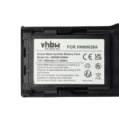 VHBW Rádió Akkumulátor HNN8133C, HNN9628A, HNN8308A, HNN9628 - 1500 mAh 7,5 V NiMH