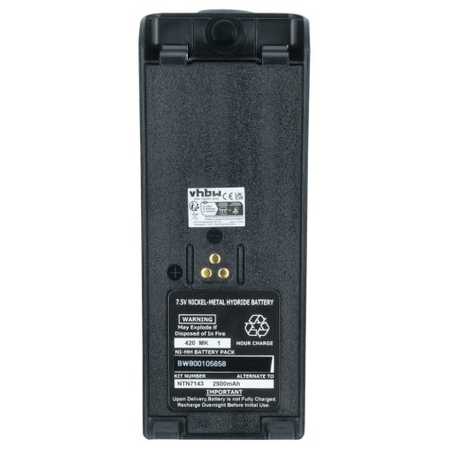 VHBW Radio Battery NTN7143, NTN7143CR, NTN7143B, NTN7143A - 2500 mAh 7.5 V NiMH