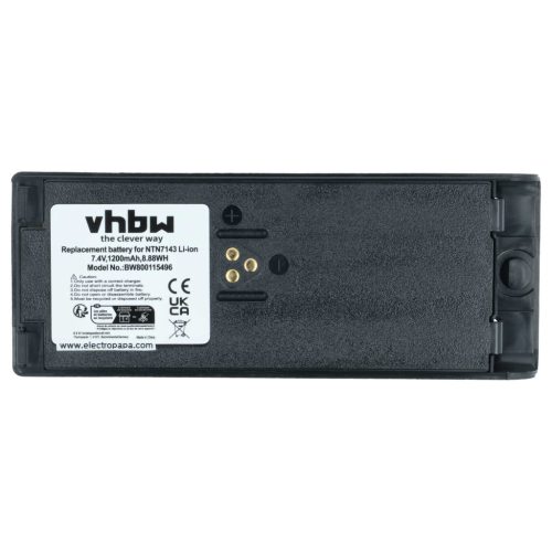 VHBW Rádió Akkumulátor NTN7143A, NTN7143, FuG11b, NTN7143CR, NTN7143B - 1200 mAh 7,4 V Li-Ion