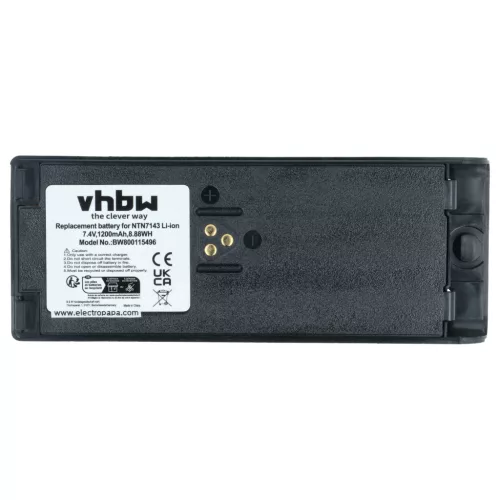 VHBW Radio Akku NTN7143A, NTN7143, FuG11b, NTN7143CR, NTN7143B - 1200 mAh 7,4 V Li-Ion