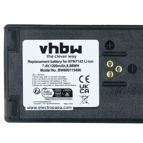 VHBW Radio Akku NTN7143A, NTN7143, FuG11b, NTN7143CR, NTN7143B - 1200 mAh 7,4 V Li-Ion