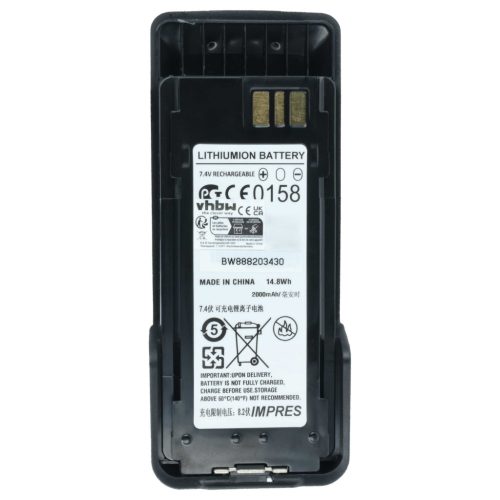 VHBW Rádió Akkumulátor NNTN8359A, NNTN8359, NNTN8359C - 2000 mAh 7,4 V Li-Ion